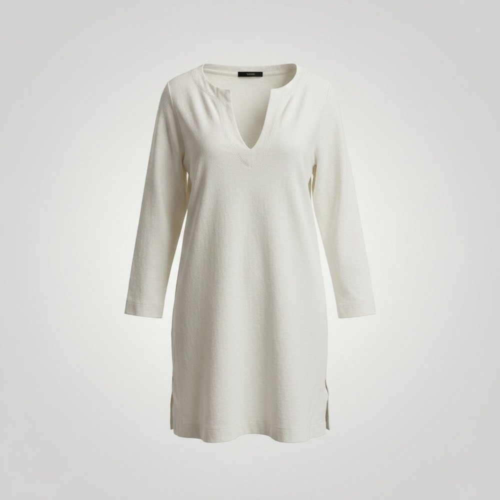 J.Crew Tunic Top Beach Cover Up Women Medium White Coastal Minimalist Travel